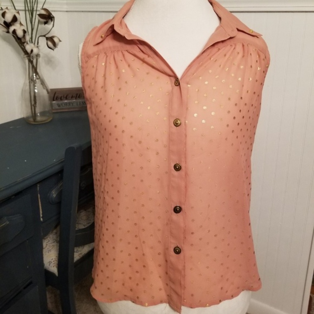Blush color sheer top